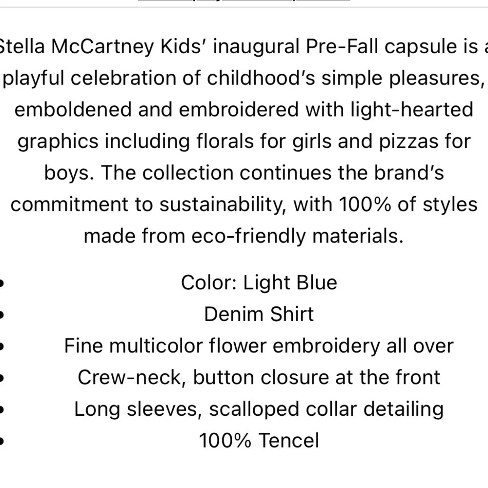 Stella McCartney Kids Light Blue Embroidered Blouse denim